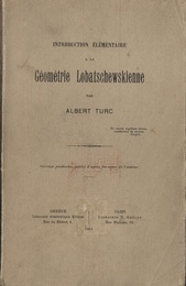 Introduction Elementaire a la Geometrie Lobatschewskienne  