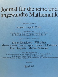 Journal Fur Die Reine Und Angewandte Mathematik : Band 397  