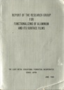Report of the Research Group for Functionalizing of Aluminum And Its Surface Films 1988  