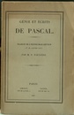 Genie et Ecrits de Pascal Traduit de l’Edinburgh-Review、Janvier 1847 