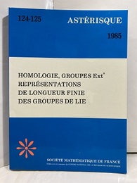 Homologie,Croupes Ext Representions de Longueur Finie des Groupes de Lie  