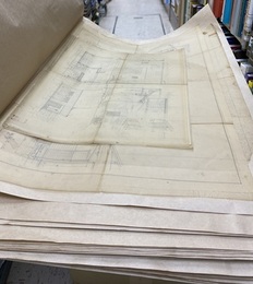 中村建築研究所（中村登一）資料一括 設計図・原図・青焼き・スケッチ・書簡ほか 