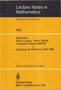 Seminaire Pierre Lelong - Henri Skoda (Analyse) Annees, 1980/81 et Colloque de Wimereux, Mai 1981  