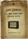 コロムビア高周波一段3バンドラジオ　サービス・ノート Columbia all Wave Radio RA-81 Service Notes 