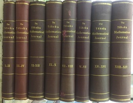 東北数学雑誌　第1輯　Vol.1-16 （8冊合本製本済） 1911年より1919年 