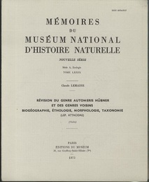 Revision du Genre "Automeris" Hubner et des Genres Voisins Biogeographie、 Ethiologie、 Morphologie、 Taxonomie (Lep. Attacidae) 