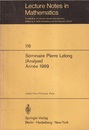 Seminaire Pierre Lelong (Analyse)  Annee 1969 Institut Henri Poincare, Paris 