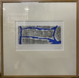 磯崎新　版画額　「水辺都市」  
