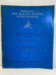 Invariant Eigendistributions on a Semisimple Lie Algebra/Groupes Reductifs/Caleman Estimates for the Laplace-Beltrami Equation on Complex Manifolds  