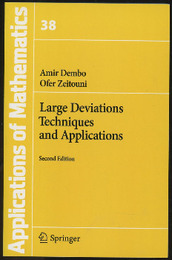 Large Deviations Techniques and Applications : 2nd Edition (Soft) Corrected printing of the 1998 Edition 