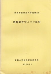 代数解析学とその応用  