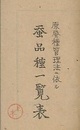原蚕種管理法ニ依ル蚕品種一覧表  