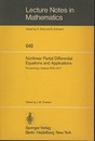 Nonlinear Partial Differential Equations and Applications Proceedings of a Special Seminar、 held at Indiana University、 1976-1977 