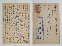 土岐善麿葉書　木俣修宛　ペン書１３行　署名はスタンプ印