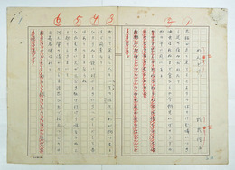 鈴鹿俊子歌稿　『めんどり』　ペン書四百字詰三枚１５首完　消込１４首有　「女人短歌」歌稿