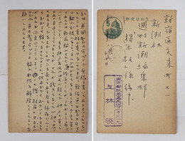 上林暁葉書　週刊新潮編集部「掲示板」宛　ペン書１１行　名前はスタンプ