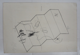 村上松次郎装幀画稿　ペンとパステル　少痛　『心理試験／江戸川乱歩』昭３４・１２春陽文庫の表紙画稿