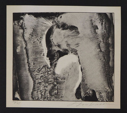 司修石版画「洪水はわが魂に及び」　限３５　６、すべての…　サイン入　　台紙貼付　少日焼