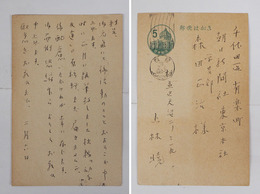 上林暁葉書　朝日新聞社学芸部　森田正治宛　ペン書８行　「…拙稿「幼な友達」の原稿料まだ、届きません…」