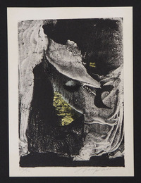 司修石版画「洪水はわが魂に及び」　限３５　８、性的な…　サイン入　　台紙貼付