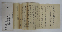 中川一政書簡　宇野浩二宛　巻紙毛筆書３３行　封付