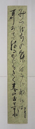 秋田雨雀短冊　『みつばちの巣ばこにわれは耳あてて　はるかにもきく春のおとすれ』毛筆書
