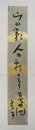 高浜虚子短冊　『山の影人の影さす春の池』　毛筆書　少痛