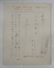 井出孫六草稿　『〈峠を歩く〉大菩薩峠』　ペン書二百字詰１９枚完（筑摩書房専用原稿用紙）
