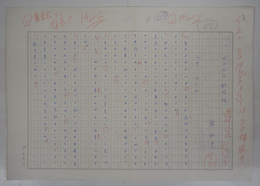 北杜夫草稿　『マンボウ酔族館　ヘア・ヌード』　ペン書四百字詰７枚完（北杜夫名入原稿用紙）