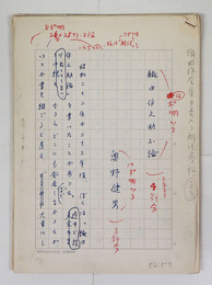 奥野健男草稿　『織田作之助小論』　ペン書二百字詰４８枚完　講談社版織田作之助全集第四巻解説