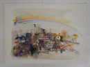 下高原健二装幀画稿　パステルに水彩画　『虹／藤井重夫』昭４５・５春陽文庫の表紙画稿