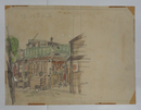 中込漢装幀画稿　水彩画　少日焼余白テープ跡有　『続・泣虫記者／入江徳郎』昭３２・９春陽文庫の表紙画稿