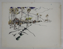 下高原健二装幀画稿　水彩画　『月よりの使者／久米正雄』昭４４・２春陽文庫の表紙画稿