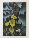 坂本好一銅版画『枯葉の頃』　サイン入　１９／３０　画／２１０×１５０ミリ　額／４２６×３５０ミリ