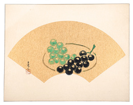 自筆画色紙　Paintings