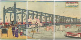 東京名所之内　吾妻橋新築之図　Famous Places in Tokyo / The Newly Built Azuma Bridge