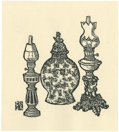 洋燈とつぼ　Lamp and Pot