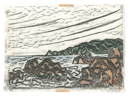 板画新日本百景　金華山　Hanga New One Hundred Views of Japan / Kinkazan