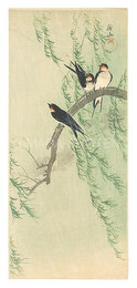 柳に燕（仮題）　Swallows and Willow (tentative title)
