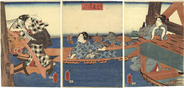 四季遊観　夏　橋間のすずみ　The Four Seasons / Summer - Three beauties under the Bridge