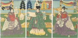 三櫓上棟ノ式　Ridgepole-Raising Ceremony for the Three Theaters