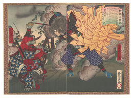 新撰太閤記　毛受勝助ノ勇猛　Newly Selected Records of the Taiko Hideyoshi / Bravery of Menju Katsusuke