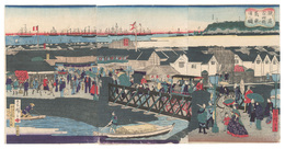 横浜吉田橋ヨリ馬車道之図　View of Bashamichi from Yoshida Bridge in Yokohama