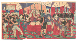 勲功之将江賜天盃之図　Illustration of the Honored Commanders, Receiving the Emperor's Gift Cup