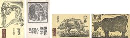 木版賀状　Greeting Cards from Muto Kanichi to Kitazawa Shuji