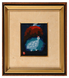 火の山と鳥　Volcano and bird