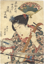 東都名所女夫尽之内　真間女夫楓　Collection of Women and Men with Famous Places in the Eastern Capital / Kaede of Mama