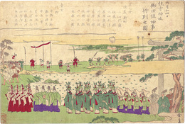 六月十四日 住吉神社御田植神事行列之図　June 14, The Rice Planting Ritual at Sumiyoshi Shrine