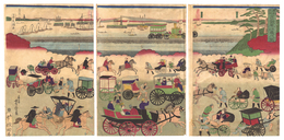 東都高輪 蒸気車往来之図　Steam Train Coming and Going at Takanawa in the Eastern Capital
