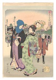 見立十二支　酉 浅草田甫酉の市　Selections for the Twelve Zodiac Signs / Chicken (Tori): Asakusa Ricefields and Torinomachi Festival